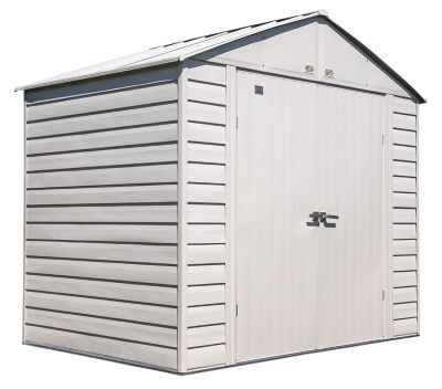 Arrow Select 8 ft. x 6 ft. Steel Storage Shed, Flute Grey