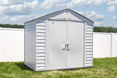 Image showing  8 ft. x 6 ft. Select Steel Storage Shed, Flute Grey