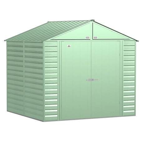 Arrow Select 8 ft. x 8 ft. Steel Storage Shed, Sage Green