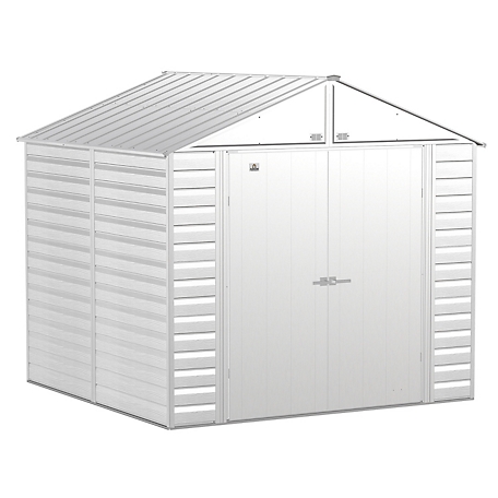 Arrow Select 8 ft. x 8 ft. Steel Storage Shed, Flute Grey