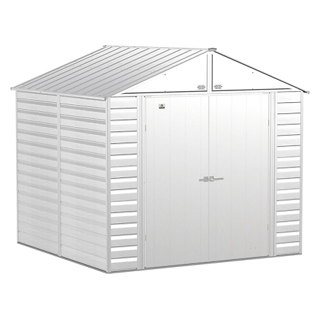 Arrow Select 8 ft. x 8 ft. Steel Storage Shed, Flute Grey