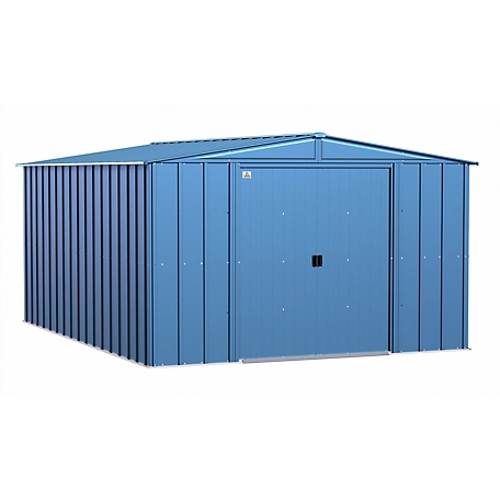 Arrow 10 ft. x 14 ft. Classic Steel Storage Shed, Blue Grey