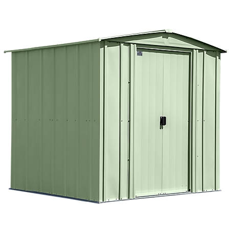 Arrow Classic 6 ft. x 7 ft. Steel Storage Shed, Sage Green