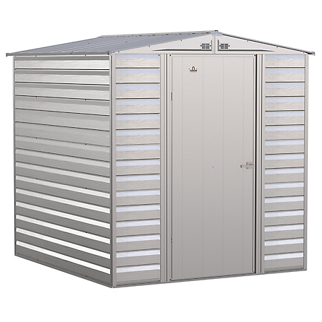 Arrow Select 6 ft. x 7 ft. Steel Storage Shed, Flute Grey