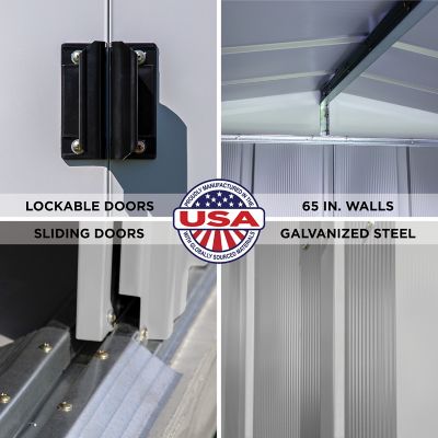 Image showing 8 th Arrow 6 x 7ft. Classic Steel Storage Shed, Flute Grey