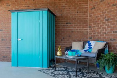 Image showing  4 ft. x 3 ft. Spacemaker Patio Shed, Teal/Anthracite