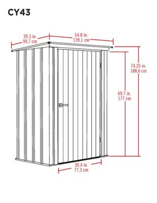 Image showing  4 ft. x 3 ft. Spacemaker Patio Shed, Teal/Anthracite