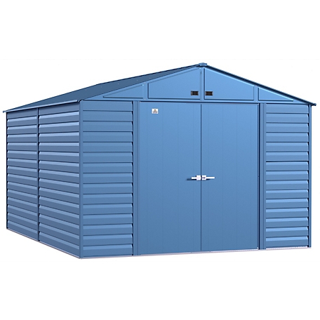 Arrow Select 10 ft. x 14 ft. Steel Storage Shed, Blue Grey