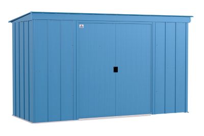 Arrow Classic 10 ft. x 4 ft. Steel Storage Shed, Blue Grey