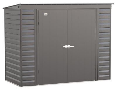Arrow 8 ft. x 4 ft. Select Steel Storage Shed, Charcoal