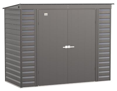 Arrow Select 8 ft. x 4 ft. Steel Storage Shed, Charcoal