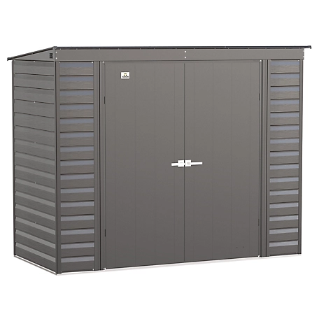 Arrow Select 8 ft. x 4 ft. Steel Storage Shed, Charcoal