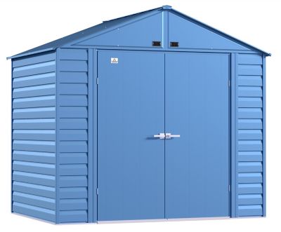 Arrow Select 8 ft. x 6 ft. Steel Storage Shed, Blue Grey