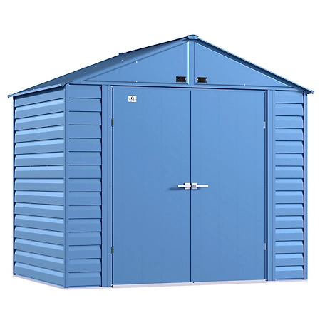 Arrow Select 8 ft. x 6 ft. Steel Storage Shed, Blue Grey