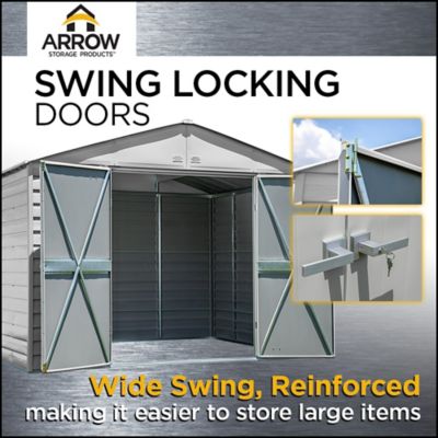 Image showing 9 th Arrow 6 ft. x 5 ft. Select Steel Storage Shed, Flute Grey