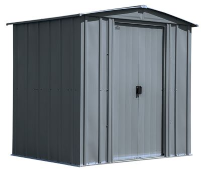 Arrow Classic 6 ft. x 5 ft. Steel Storage Shed, Charcoal