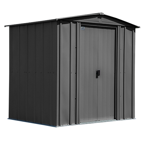 Arrow Classic 6 ft. x 5 ft. Steel Storage Shed, Charcoal