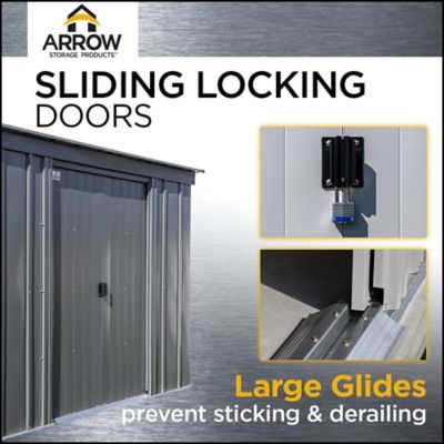 Image showing 9 th Arrow Classic 6 ft. x 5 ft. Steel Storage Shed, Charcoal