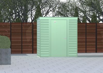 Image showing  6 ft. x 4 ft. Select Steel Storage Shed, Sage Green