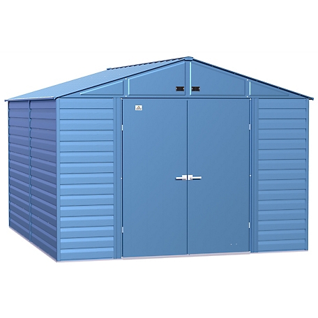 Arrow Select 10 ft. x 12 ft. Steel Storage Shed, Blue Grey