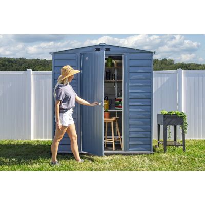 Image showing  6 x 7ft. Select Steel Storage Shed, Blue Grey