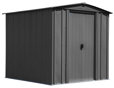 Arrow Classic 6 ft. x 7 ft. Steel Storage Shed, Charcoal