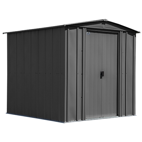 Arrow Classic 6 ft. x 7 ft. Steel Storage Shed, Charcoal