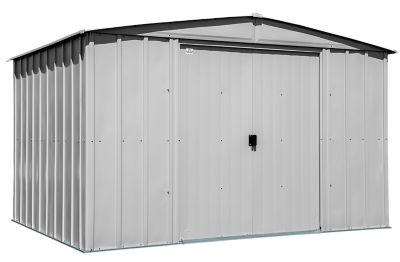 Arrow Classic 10 ft. x 8 ft. Steel Storage Shed, Flute Grey