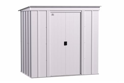 Arrow Classic 6 ft. x 4 ft. Steel Storage Shed, Flute Grey
