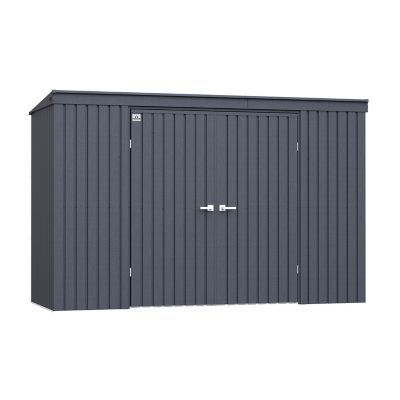 Arrow Elite Steel Storage Shed 10 ft. x 4 ft. Anthracite