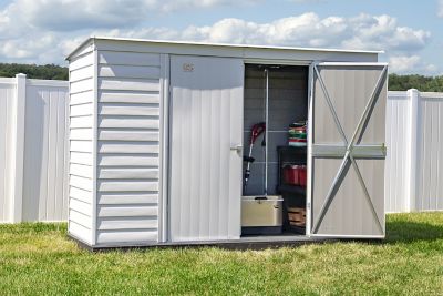 Image showing 9 th Arrow 10 x 4ft. Select Steel Storage Shed, Flute Grey