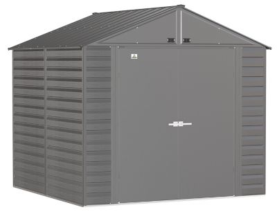 Arrow Select 8 ft. x 8 ft. Steel Storage Shed, Charcoal