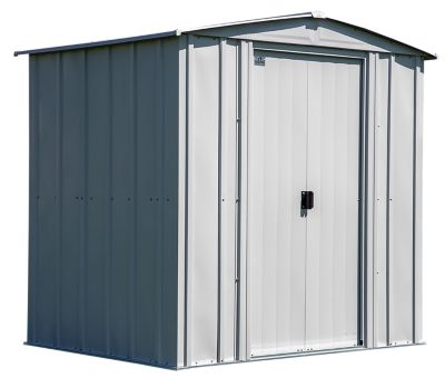 Arrow Classic 6 ft. x 5 ft. Steel Storage Shed, Flute Grey