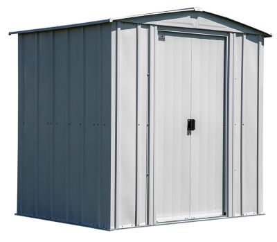 Arrow Classic 6 ft. x 5 ft. Steel Storage Shed, Flute Grey