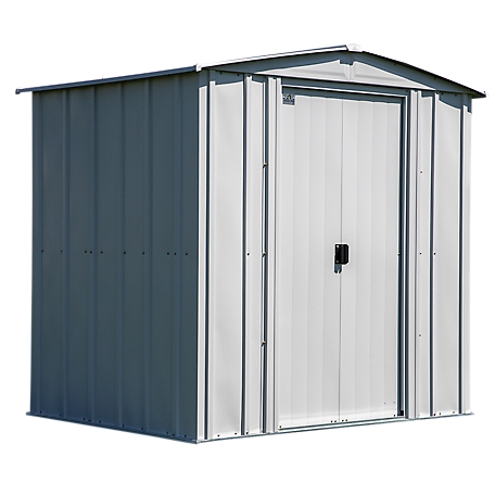 Arrow Classic 6 ft. x 5 ft. Steel Storage Shed, Flute Grey