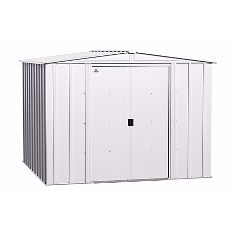 Arrow Classic 8 ft. x 8 ft. Steel Storage Shed, Flute Grey