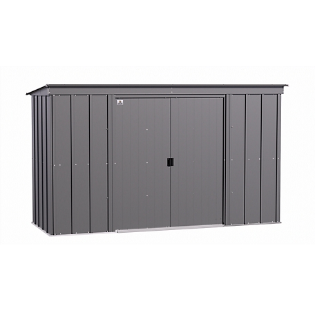 Arrow Classic 10 ft. x 4 ft. Steel Storage Shed, Charcoal