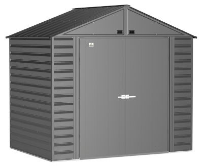 Arrow Select 8 ft. x 6 ft. Steel Storage Shed, Charcoal