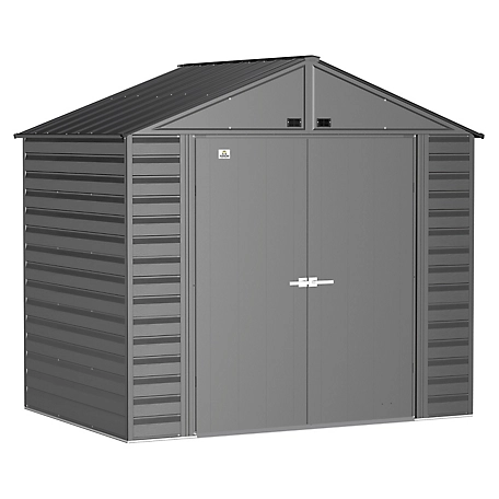 Arrow Select 8 ft. x 6 ft. Steel Storage Shed, Charcoal