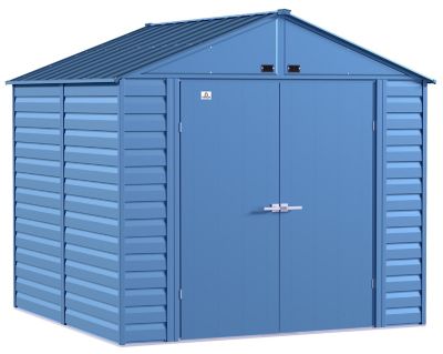 Arrow Select 8 ft. x 8 ft. Steel Storage Shed, Blue Grey