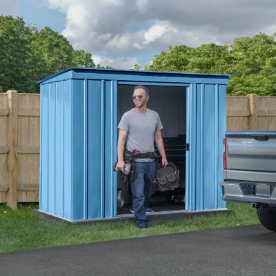 Image showing  6 x 4ft. Classic Steel Storage Shed, Blue Grey