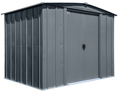 Arrow Classic 8 ft. x 6 ft. Steel Storage Shed, Charcoal