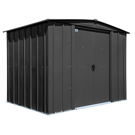 Arrow Classic 8 ft. x 6 ft. Steel Storage Shed, Charcoal