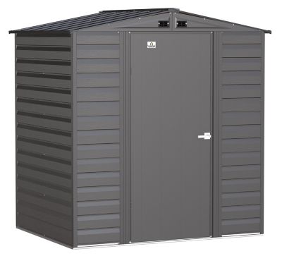 Arrow Select 6 ft. x 5 ft. Steel Storage Shed, Charcoal