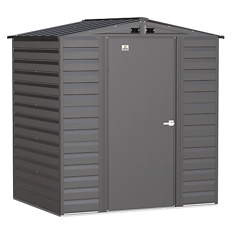 Arrow Select 6 ft. x 5 ft. Steel Storage Shed, Charcoal