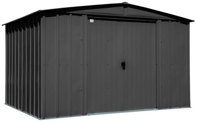 Arrow Classic 10 ft. x 8 ft. Steel Storage Shed, Charcoal