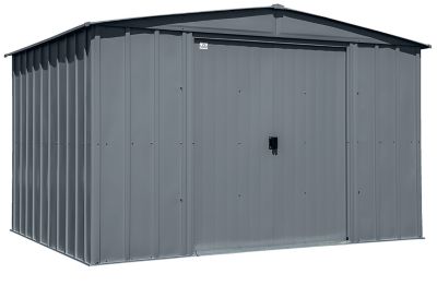 Arrow Classic 10 ft. x 8 ft. Steel Storage Shed, Charcoal