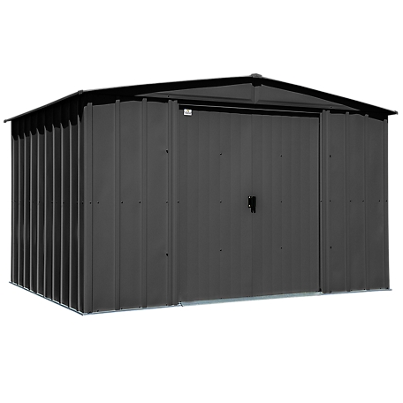 Arrow Classic 10 ft. x 8 ft. Steel Storage Shed, Charcoal