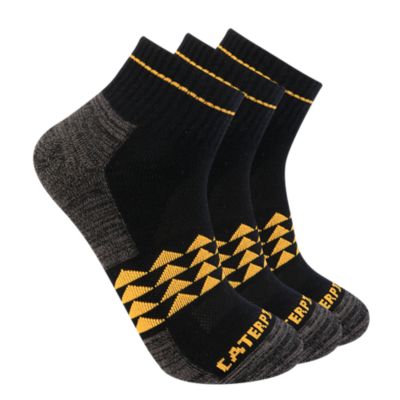 CAT Men's Half Cushion Quarter Socks, 3-Pack