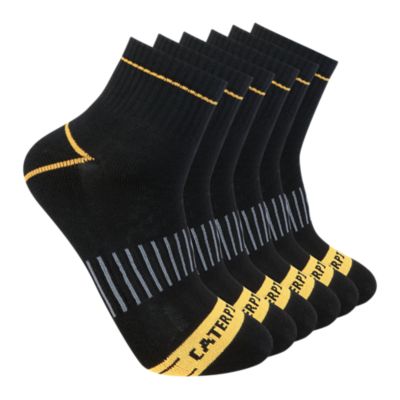 CAT Men's Half Cushion Quarter Socks, 6-Pack